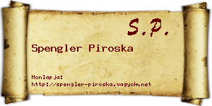 Spengler Piroska névjegykártya