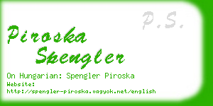 piroska spengler business card